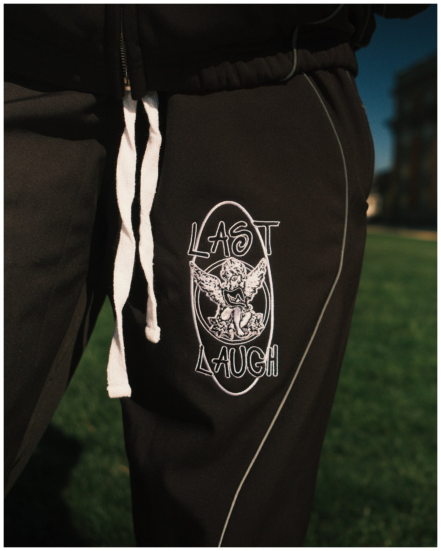 BLACK LAST LAUGH SOFT SHELL TRACKSUIT