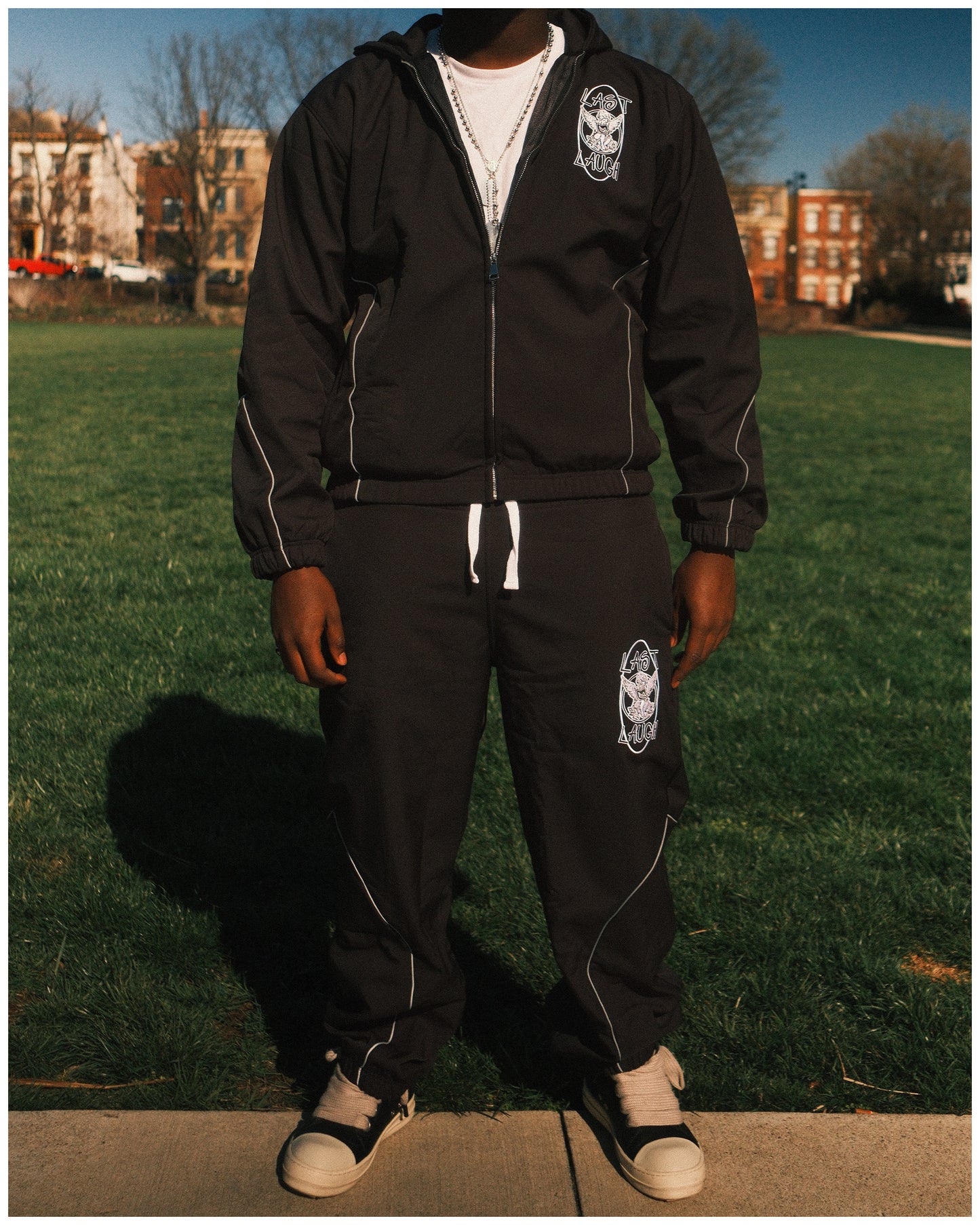 BLACK LAST LAUGH SOFT SHELL TRACKSUIT